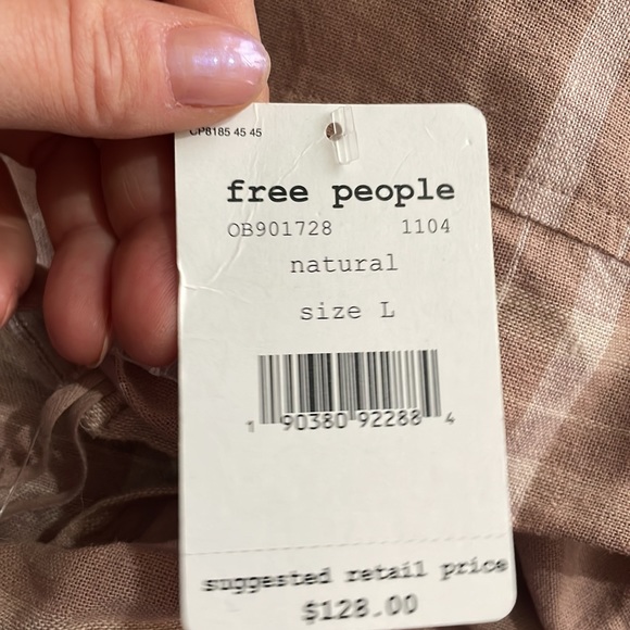 Free People Life Like This Plaid Dress in Natural - LargeNWT - Retails for $128 - Picture 6 of 6